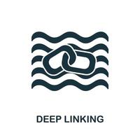 ícone de link profundo da coleção de marketing de afiliados. ícone de link profundo de linha simples para modelos, web design e infográficos vetor