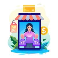 venda de compras com desconto especial vetor