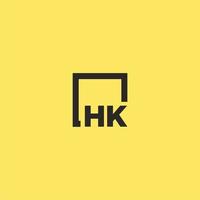 hk logotipo monograma inicial com design de estilo quadrado vetor