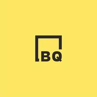 logotipo inicial do monograma bq com design de estilo quadrado vetor