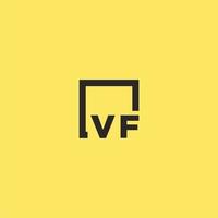 logotipo inicial do monograma vf com design de estilo quadrado vetor