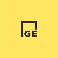logotipo inicial do monograma ge com design de estilo quadrado vetor