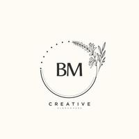 arte do logotipo inicial do vetor de beleza bm, logotipo de caligrafia da assinatura inicial, casamento, moda, joalheria, boutique, floral e botânico com modelo criativo para qualquer empresa ou negócio.