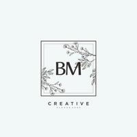 arte do logotipo inicial do vetor de beleza bm, logotipo de caligrafia da assinatura inicial, casamento, moda, joalheria, boutique, floral e botânico com modelo criativo para qualquer empresa ou negócio.
