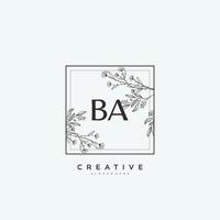 arte de logotipo inicial de vetor de beleza ba, logotipo de caligrafia de assinatura inicial, casamento, moda, joalheria, boutique, floral e botânico com modelo criativo para qualquer empresa ou negócio.