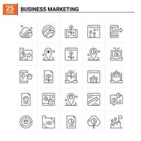 conjunto de ícones de marketing de 25 negócios de fundo vetorial vetor
