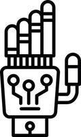 design de ícone criativo de mão de robô vetor