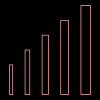 gráfico de crescimento de néon imagem de ilustração vetorial de cor vermelha estilo plano vetor