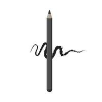 lápis de olho preto com linha de pincelada. ilustração vetorial vetor