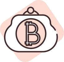 bolsa blockchain, ícone, vetor em fundo branco.
