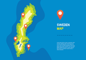 Mapa da Suécia Vector