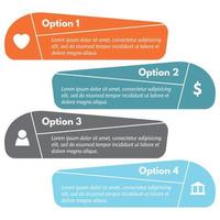 quatro elementos de design infográfico com ícones. modelo de design infográfico passo a passo. ilustração vetorial vetor