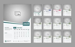 modelo de design de calendário de parede 2023 vetor