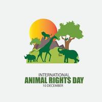 ilustração vetorial do dia internacional dos direitos dos animais. projeto simples e elegante vetor