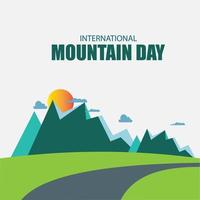 ilustração vetorial para o dia internacional da montanha. projeto simples e elegante vetor