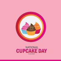 ilustração em vetor do dia nacional do cupcake. projeto simples e elegante