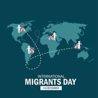 ilustração vetorial do dia internacional dos migrantes. projeto simples e elegante vetor