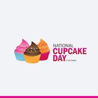 ilustração em vetor do dia nacional do cupcake. projeto simples e elegante