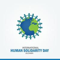 ilustração vetorial do dia internacional da solidariedade humana. projeto simples e elegante vetor