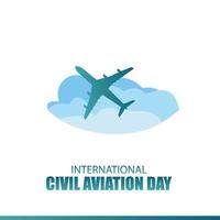ilustração em vetor do dia internacional da aviação civil. projeto simples e elegante