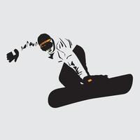 pessoa andando de snowboard. snowboarder em ilustração vetorial de ação. esportes radicais de inverno. emblema de snowboard. logotipo do clube esportivo. equipamento de snowboard. vetor