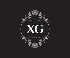 xg letras iniciais coleção de logotipos de monograma de casamento, modelos modernos minimalistas e florais desenhados à mão para cartões de convite, salve a data, identidade elegante para restaurante, boutique, café em vetor