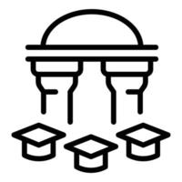 vetor de contorno de ícone de pilares de educação universitária. palestra de exame