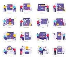 vetores de ilustração plana de design ui ux