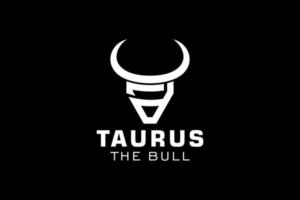 logotipo da letra d, logotipo do touro, logotipo da cabeça do touro, elemento de modelo de design do logotipo do monograma vetor