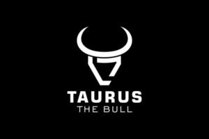 logotipo da letra l, logotipo do touro, logotipo da cabeça do touro, elemento de modelo de design do logotipo do monograma vetor