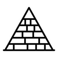 grande vetor de contorno do ícone da pirâmide. antigo Egito