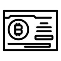 vetor de contorno de ícone de bitcoin da web. dinheiro online