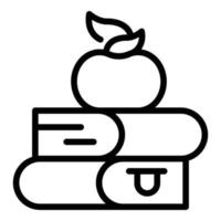 vetor de contorno do ícone de pilha de livros. estudar educação