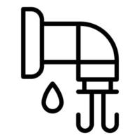vetor de contorno do ícone de torneira de água limpa. salvar drop eco