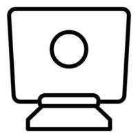 vetor de contorno do ícone de carrinho de computador. mesa de laptop