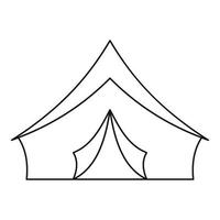 ícone de barraca de acampamento turístico, estilo de estrutura de tópicos vetor