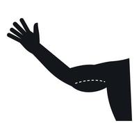 ícone de correção cosmética de braço flácido, estilo simples vetor