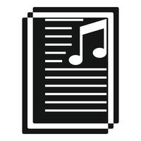 vetor simples do ícone do texto da lista de reprodução. lista de músicas