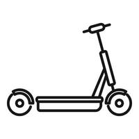 vetor de contorno do ícone de scooter ebike. chutar bicicleta