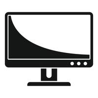 vetor simples do ícone do monitor do escritório. computador de tela