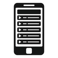 vetor simples do ícone do aplicativo de lista de reprodução do smartphone. interface do jogador