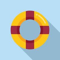 vetor plano de ícone de anel inflável de piscina