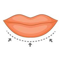 ícone de correção de cirurgia de lábios, estilo cartoon vetor