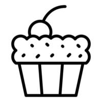 vetor de contorno de ícone de cupcake australiano. prato de cozinha