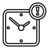 vetor de contorno de ícone de hora de relógio de parede. escritório