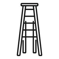 vetor de contorno de ícone de escada de madeira. escada de construção