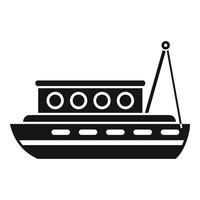 vetor simples de ícone de barco de peixe de entrega. mar de pesca