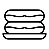 vetor de contorno de ícone de donuts australiano. cozinha de comida