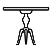 vetor de contorno do ícone de suporte de mesa. Móveis de madeira