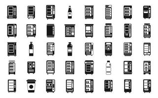 ícones de máquina de bebida definem vetor simples. plástico de água